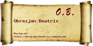 Obrezjan Beatrix névjegykártya