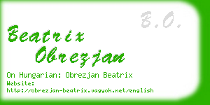 beatrix obrezjan business card